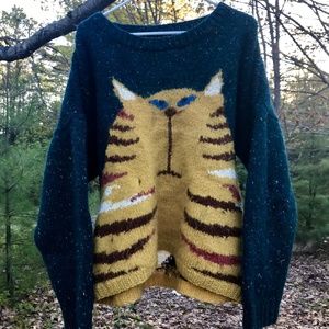 One Of A Kind Cat Sweater! Wool! Warm! Limited! A+